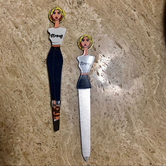 𝅺GLAM Girl Nail File & Tweezer set NWT - Picture 1 of 1